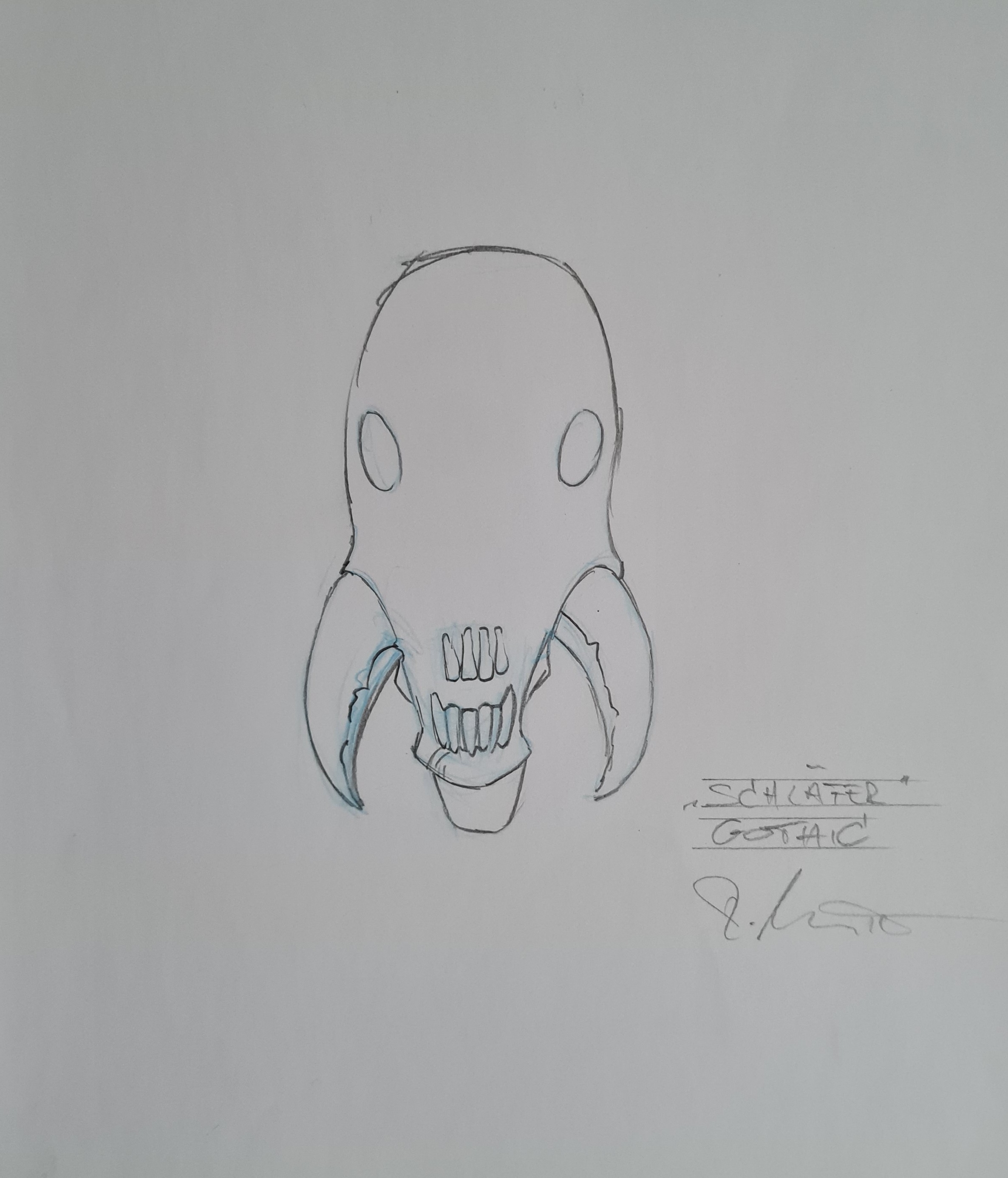 Early sketch by Ralf of the Sleeper behind the Mask