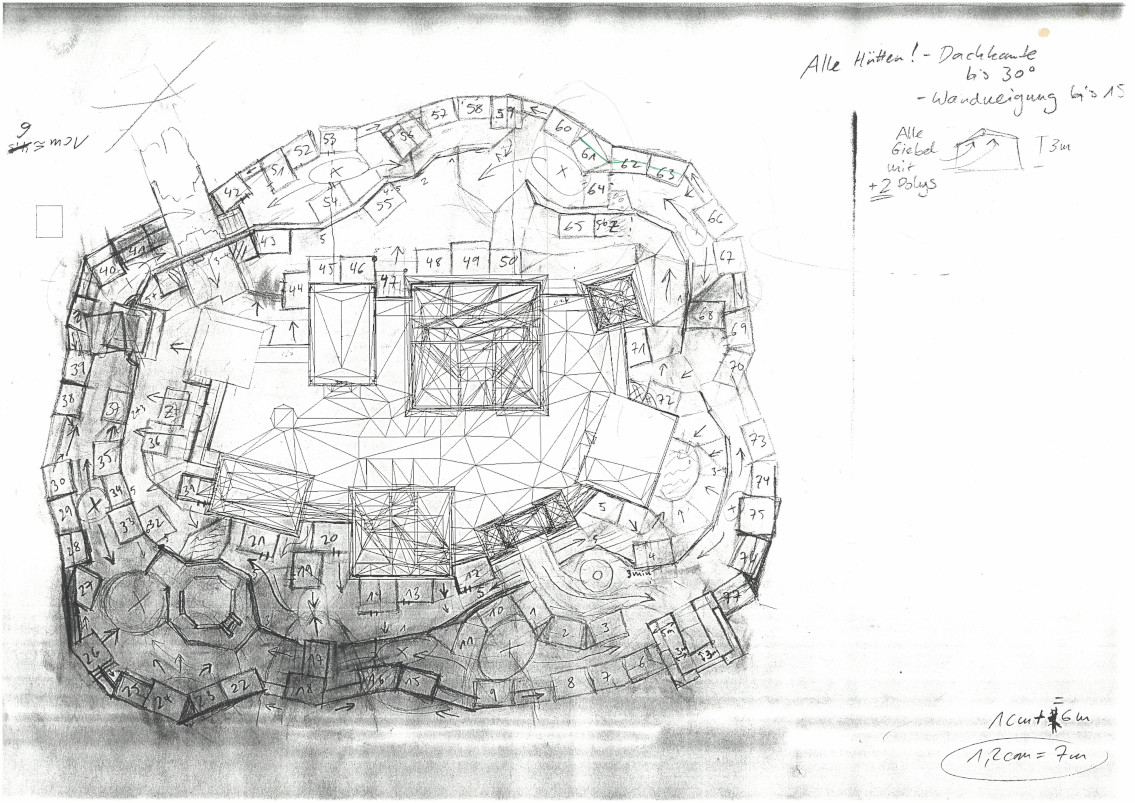 Old Camp Overview, Huts, Portals, Numbers