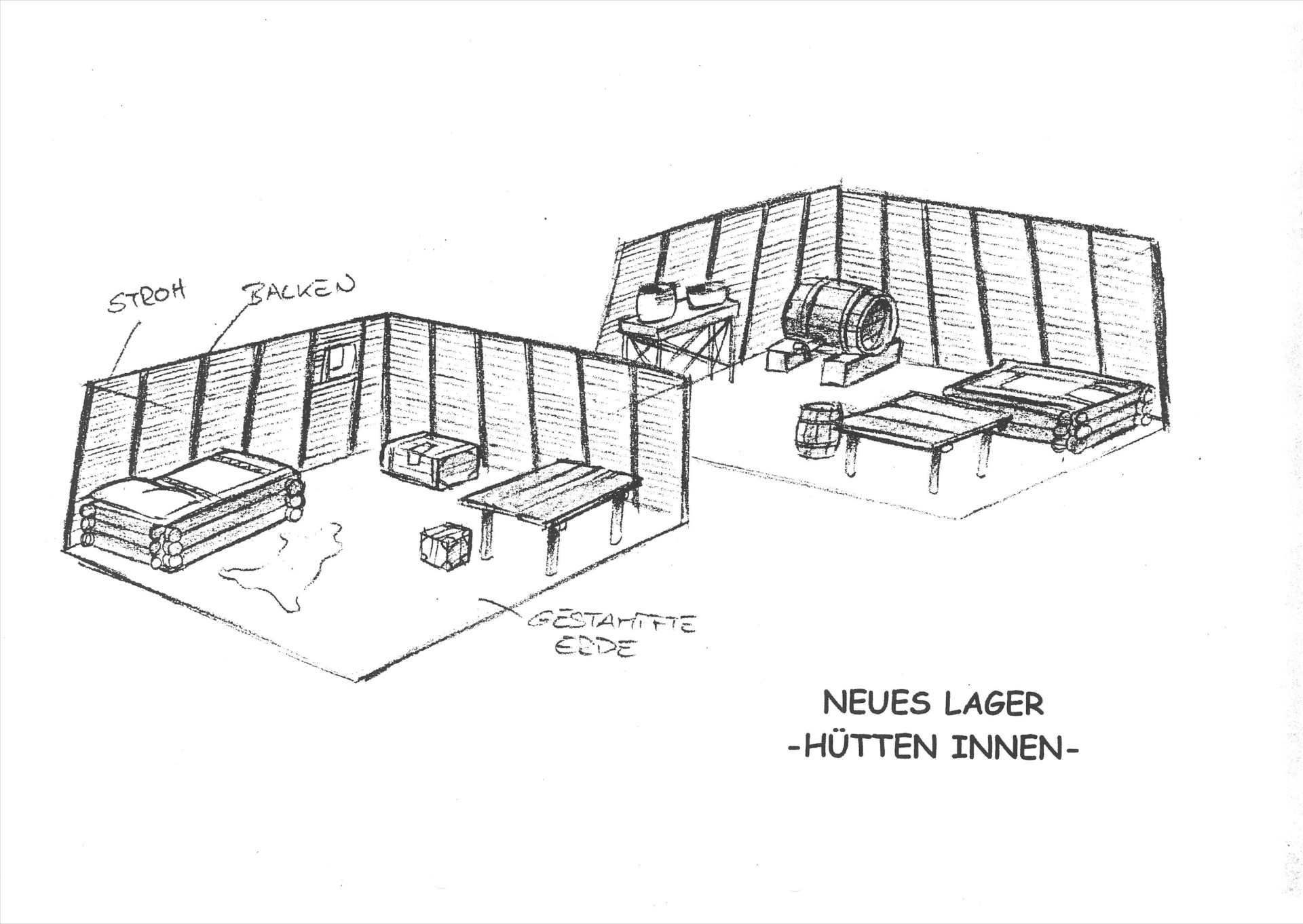 Neues Lager - Hütten Innen