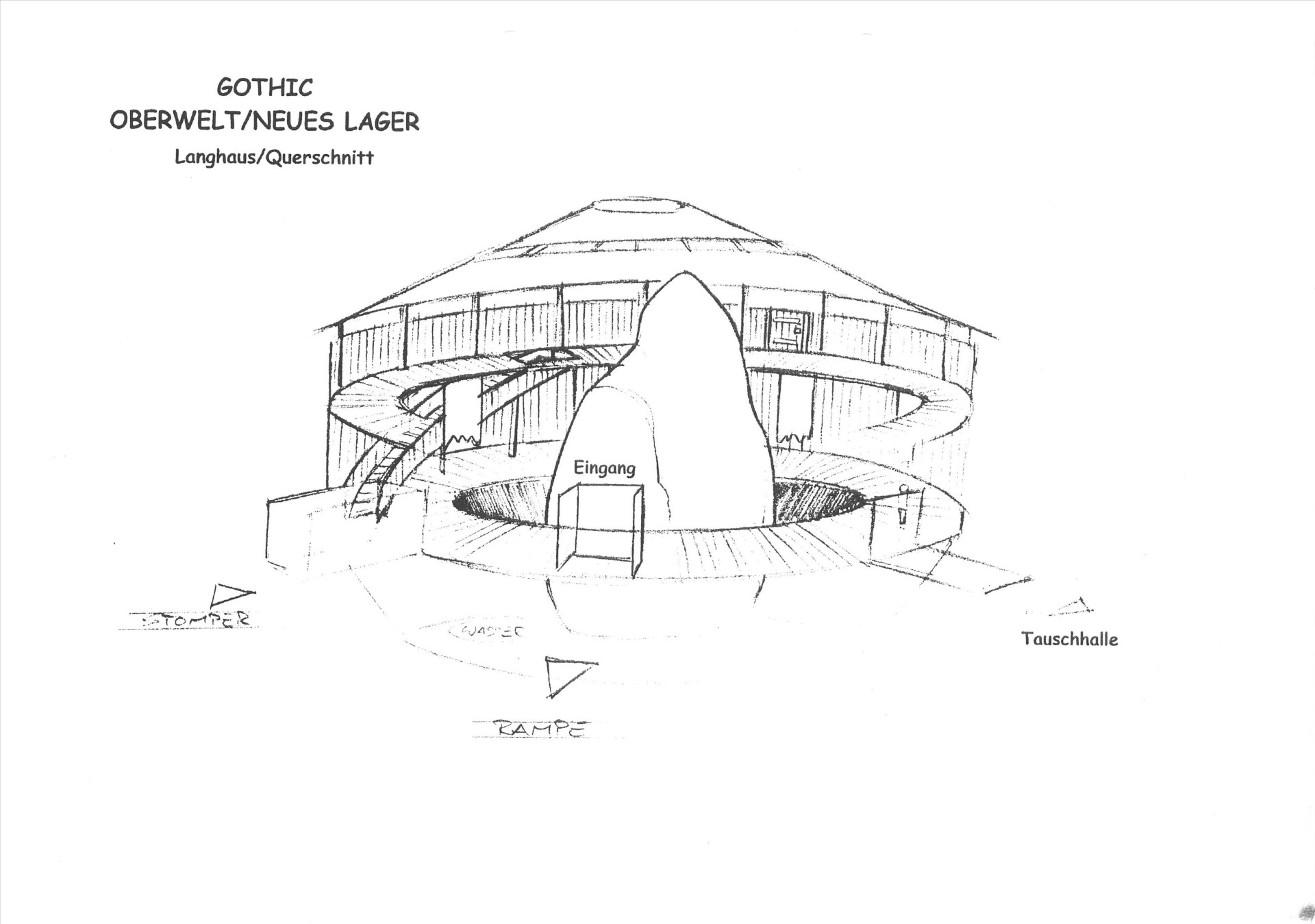 Neues Lager - Langhaus V2 - Querschnitt