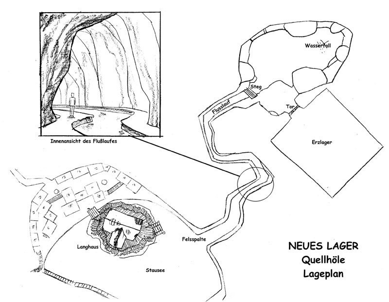 Neues Lager - Quellhöhle - Lageplan