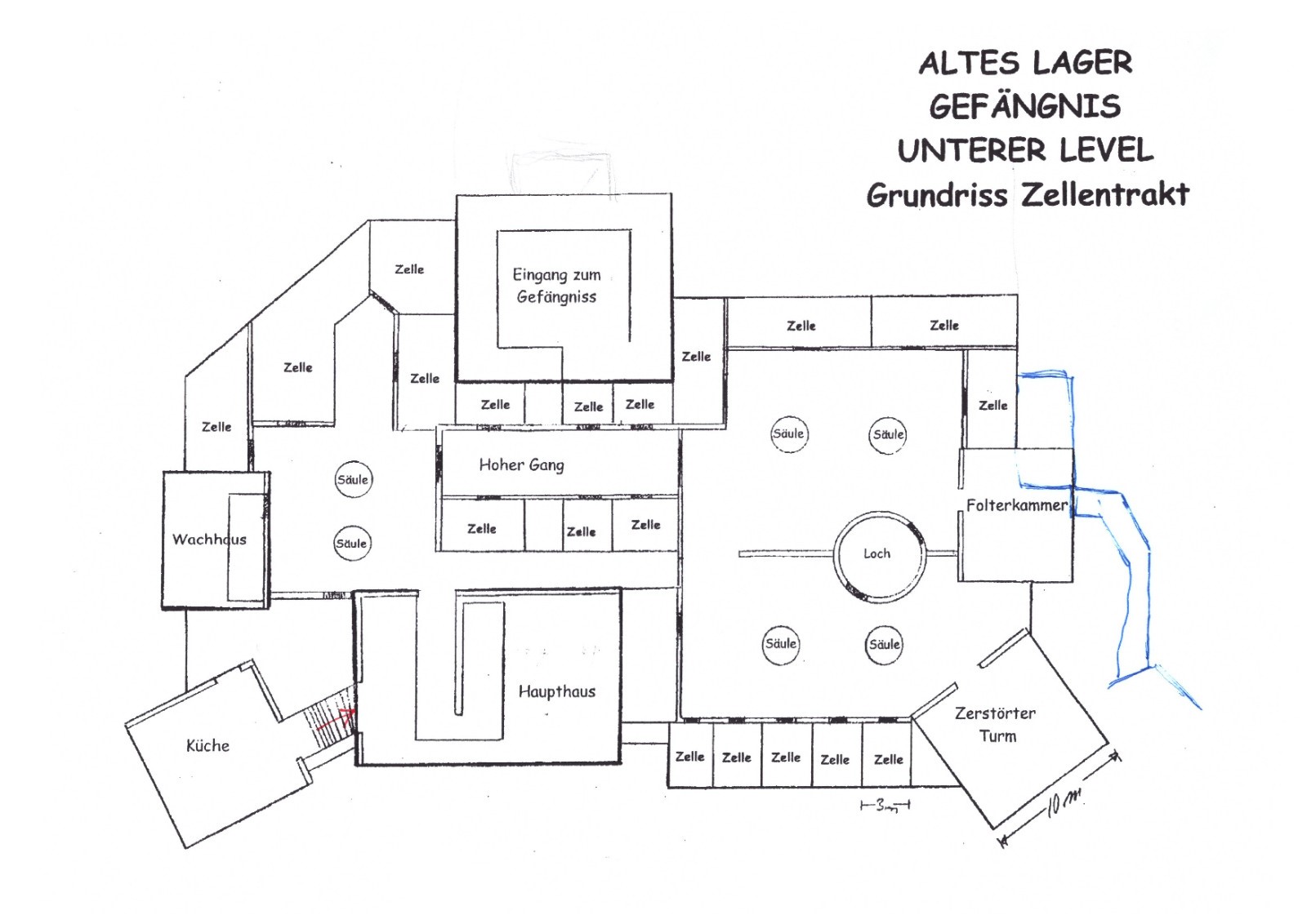 Grundriss Zellentrakt mit Anpassung von Mike